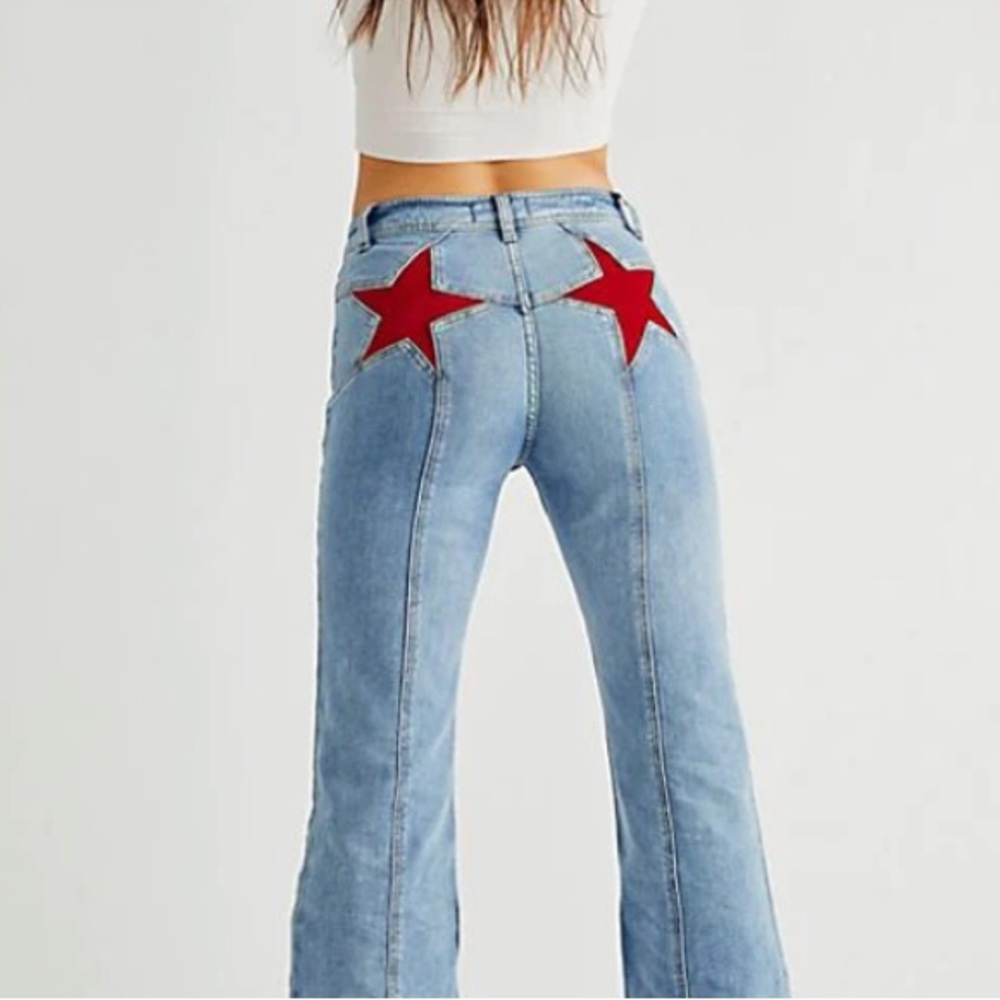 Firecracker red star jeans size S